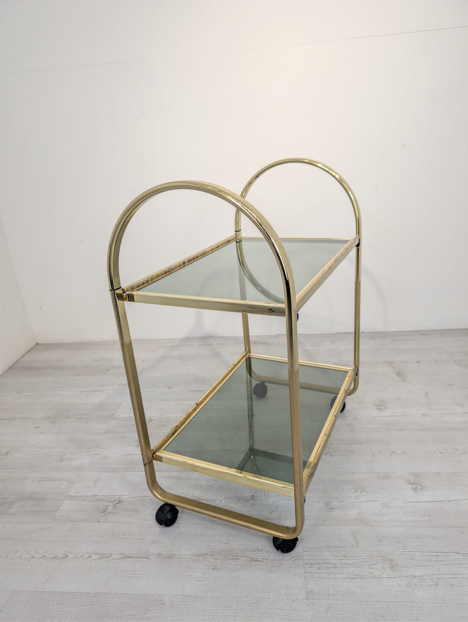 Mobilny barek włoski mosiądzowany w stylu Hollywood Regency z lat 70-tych - obrazek 6