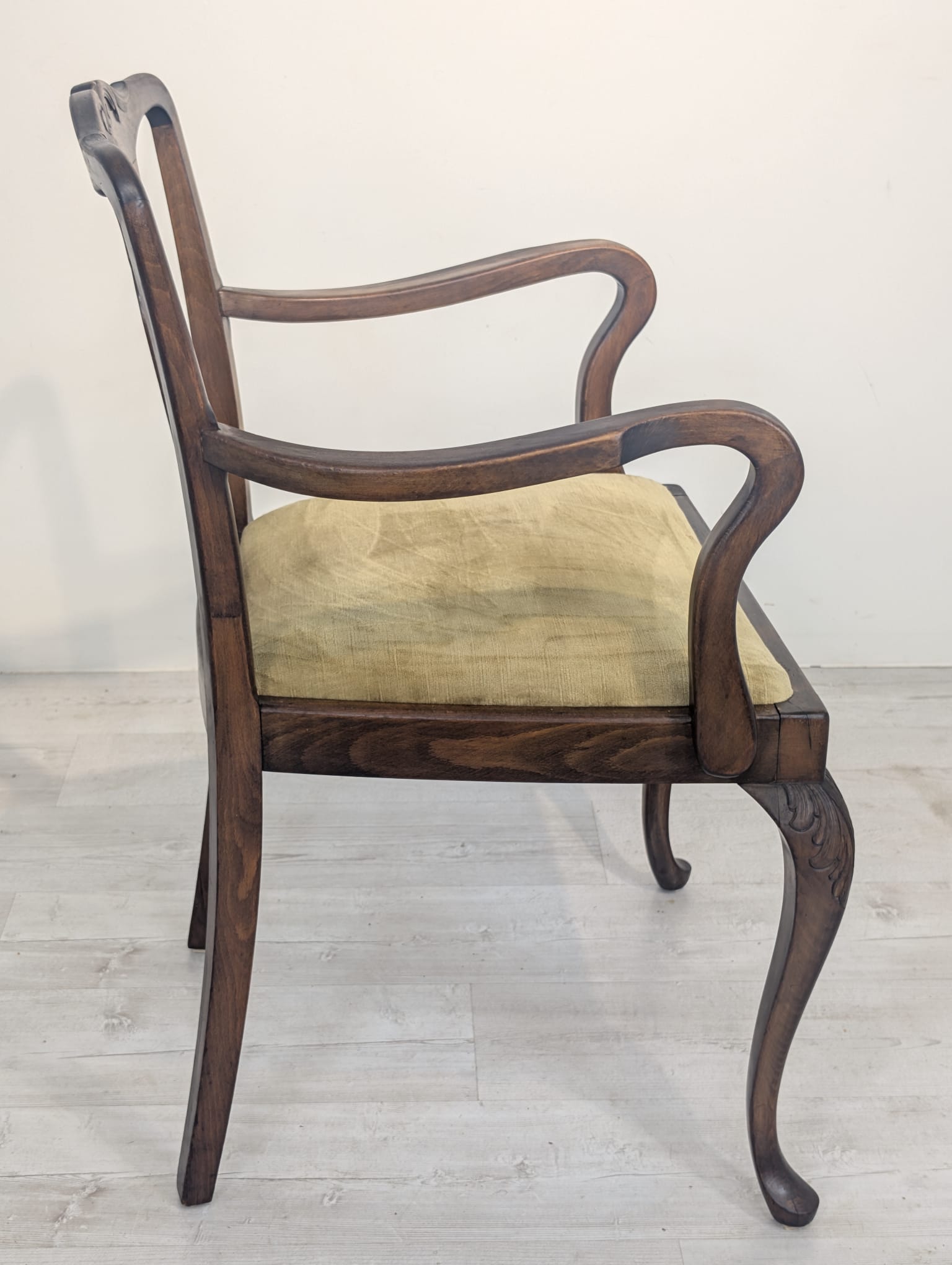 Fotel gabinetowy antyczny z czasów międzywojennych z drewna dębowego - Image 13