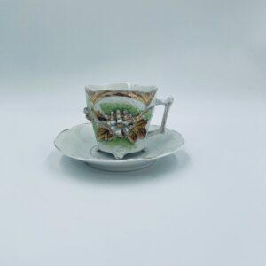 Zestaw śniadaniowy Antyczna filiżanka kolekcjonerska porcelanowa