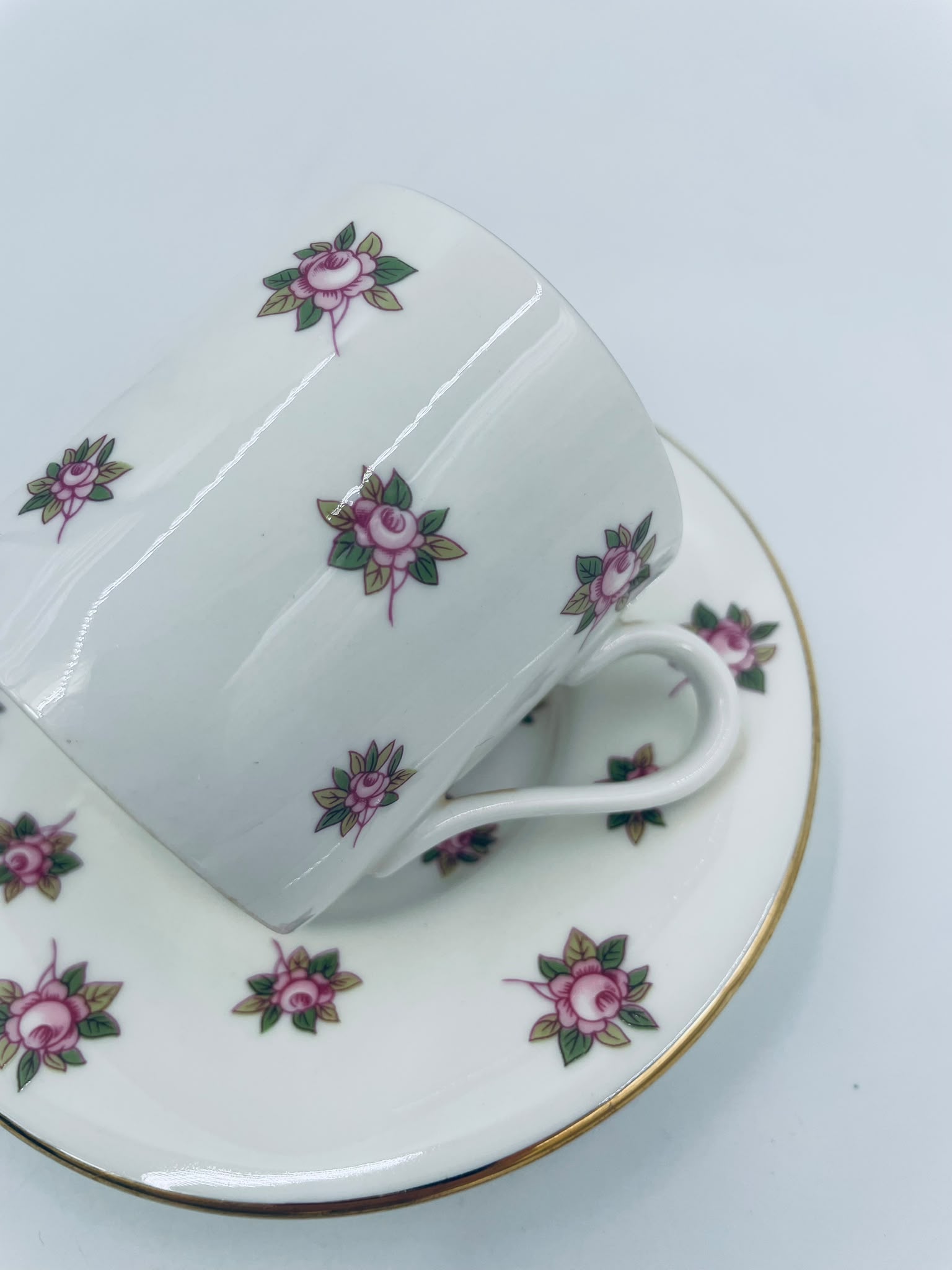 Zestaw śniadaniowy Filiżanka kolekcjonerska porcelanowa Aynsley Anglia - obrazek 6