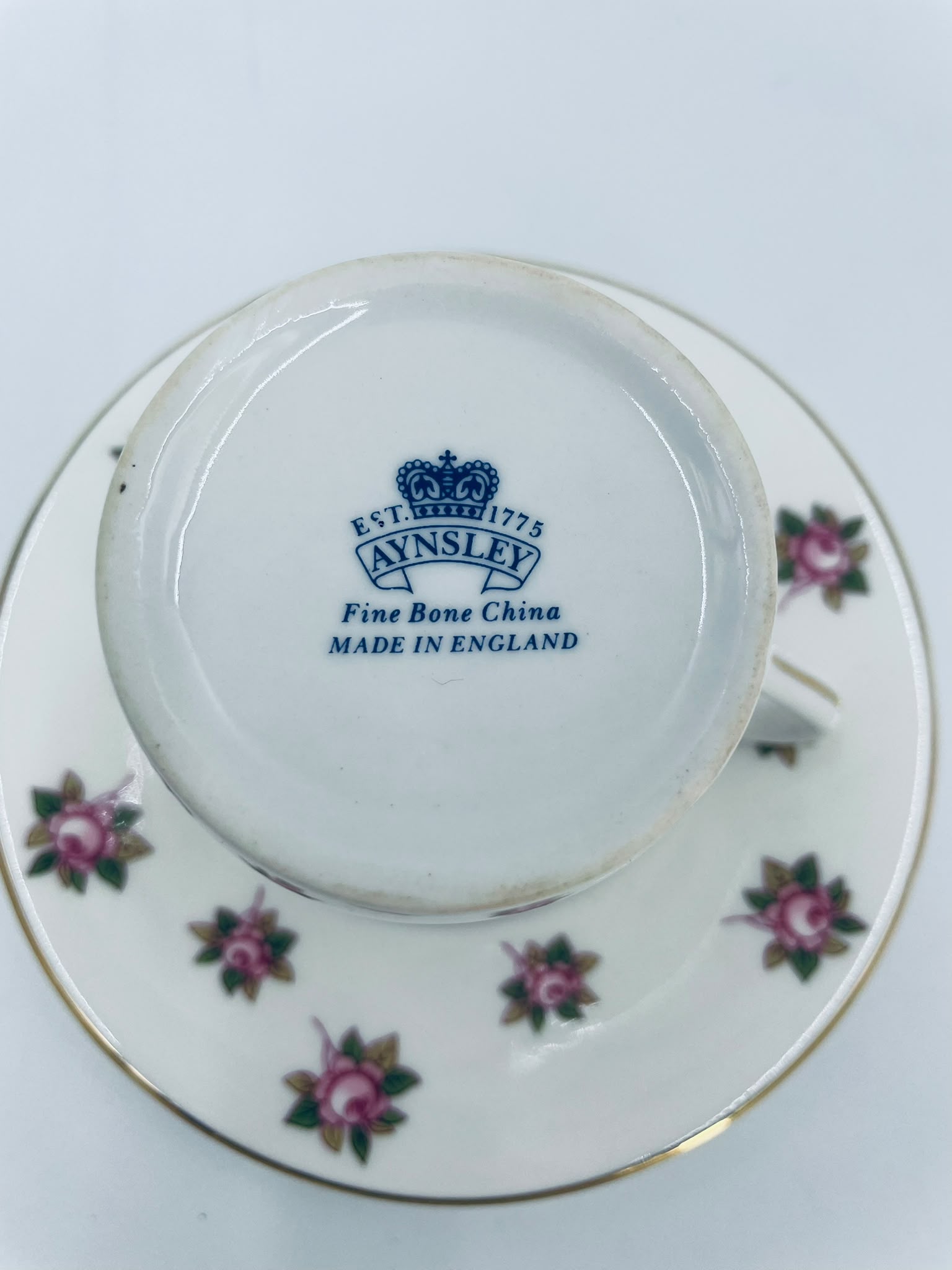 Zestaw śniadaniowy Filiżanka kolekcjonerska porcelanowa Aynsley Anglia - obrazek 8