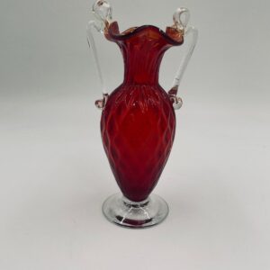 Red art glass vase 1960s/70s