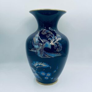 Wazon porcelanowy kobaltowy rajski ptak Inglasur Schumman Arzberg