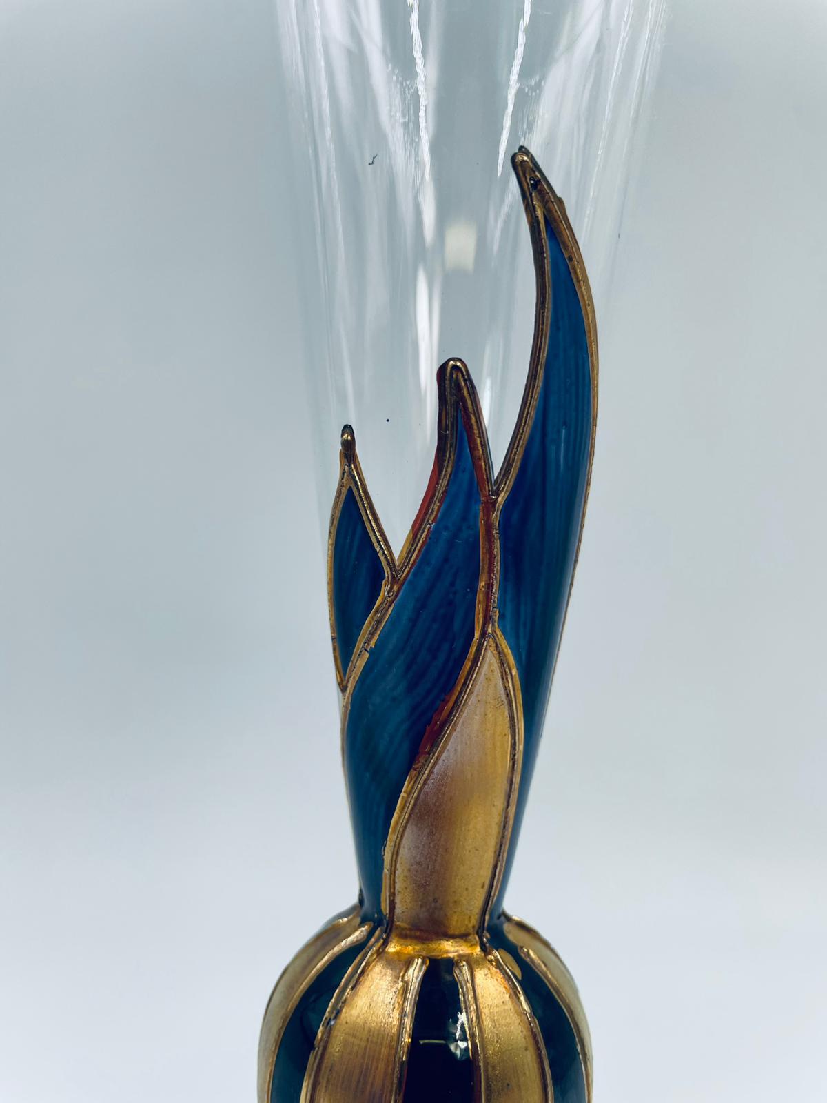 Kieliszek do szampana ręcznie malowany granatowy - obrazek 5