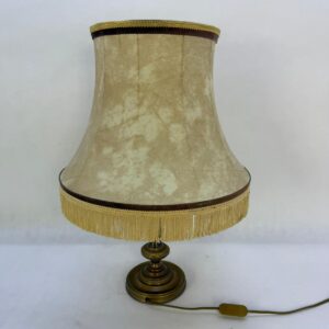 Lamp brass 1960s leather lampshade