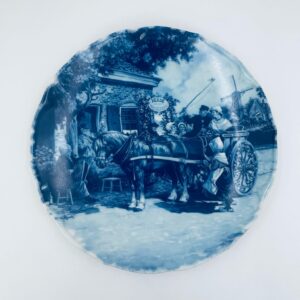 Talerz kolekcjonerski kobaltowy Delft Blauw Scherzer