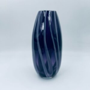 Ritzenhoff glass vase purple and white