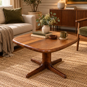 Duński stolik kawowy z litego drewna tekowego – lata 60. Danish Design Mid-Century Modern