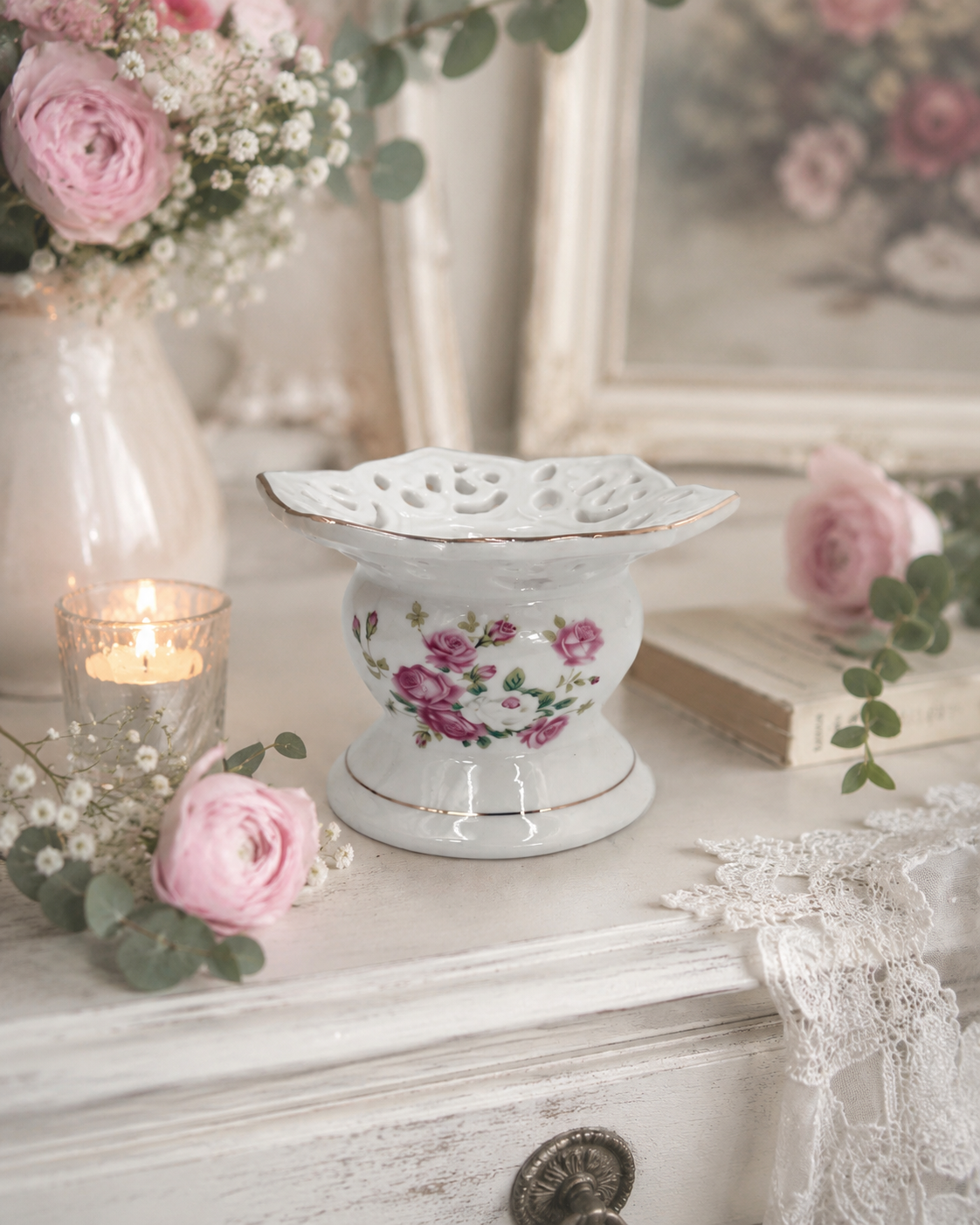 Świecznik dekoracyjny porcelanowy Vintage - Image 2