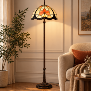 Tiffany stained glass floor lamp"