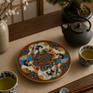 Talerzyk deserowy porcelanowy Japonia Kutania